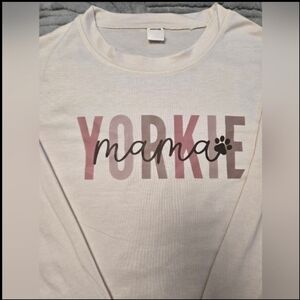 Cream Color Yorkie Mama Women's Tee Size Medium NWT